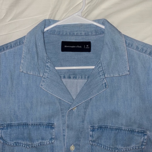 Denim Button Down w/ revere collar - Picture 2 of 3